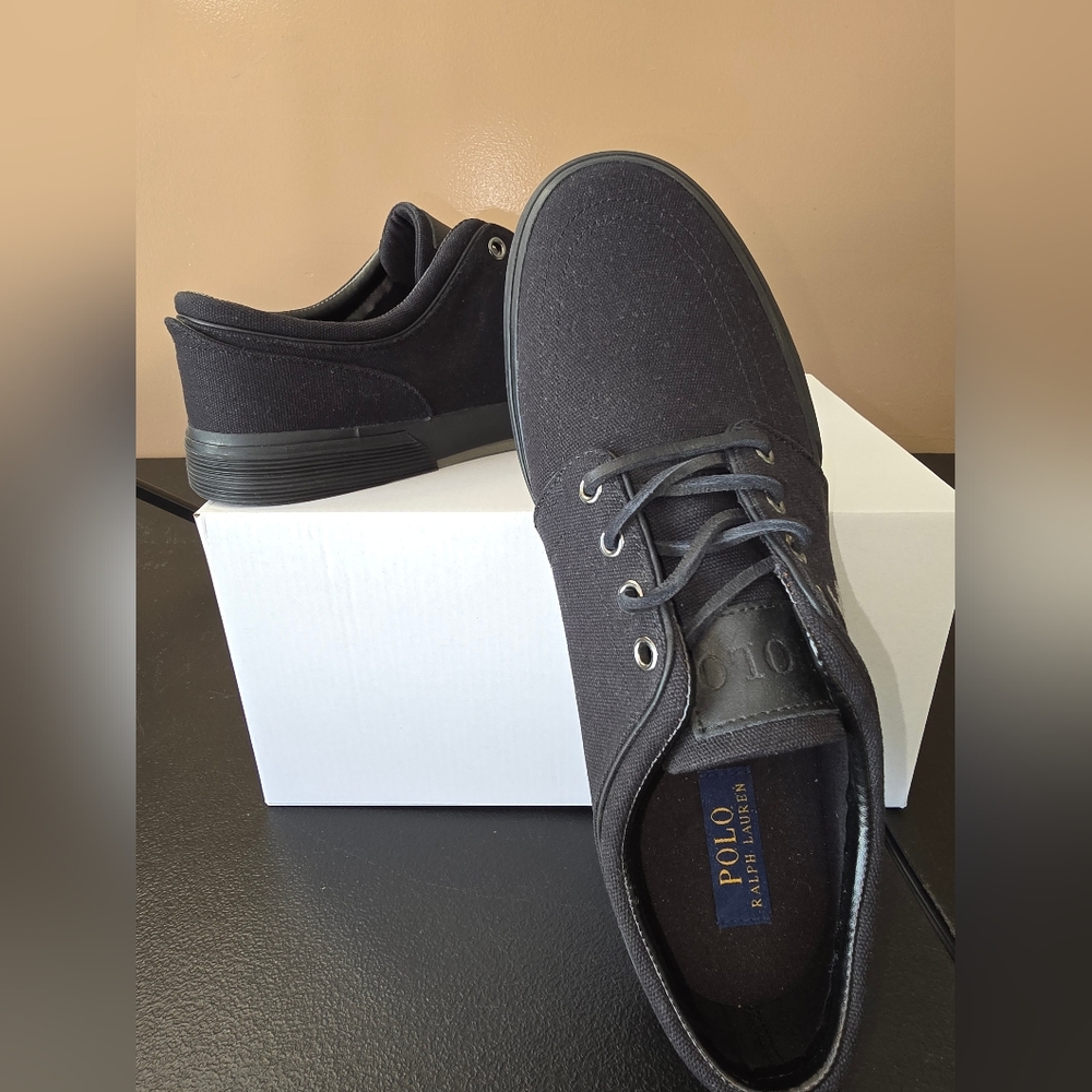 Polo by Ralph Lauren Men's Black Canvas Sneakers